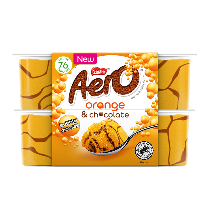 Aero Orange & Chocolate Bubbly Mousse 4x58g - Mobile