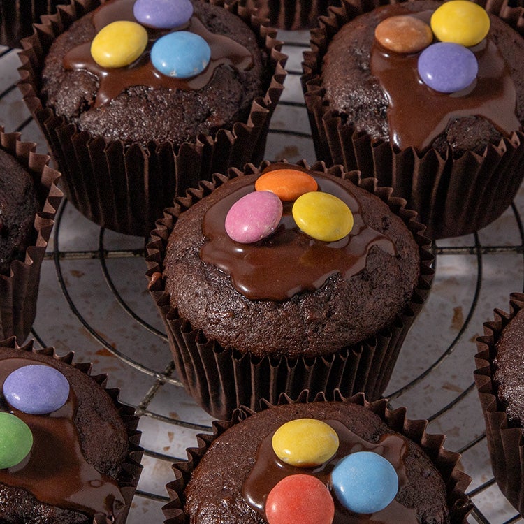 Smarties® Chocolate and Banana Muffins - Mobile