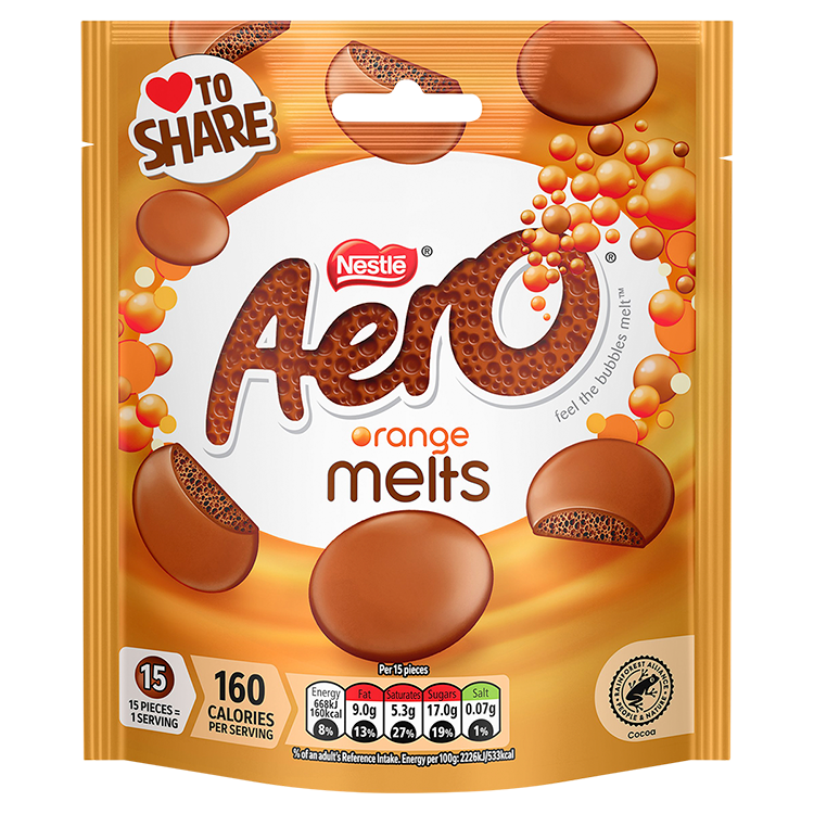 Aero Melts Orange Chocolate Sharing Bag 86g - Mobile