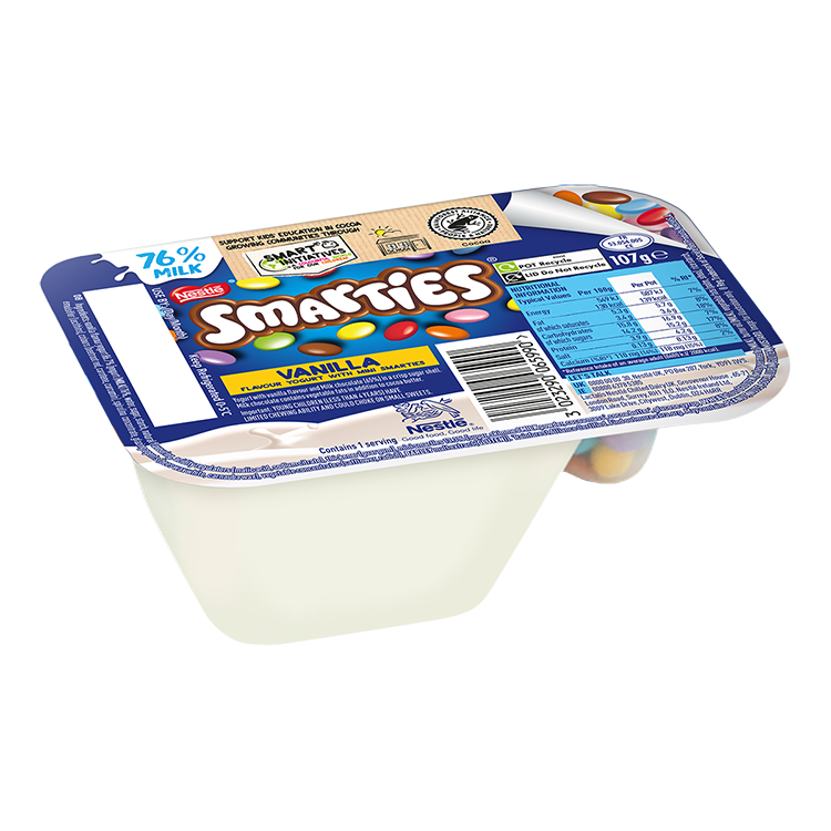 Smarties Vanilla Flavour Yogurt with Mini Smarties 107g - Mobile Image