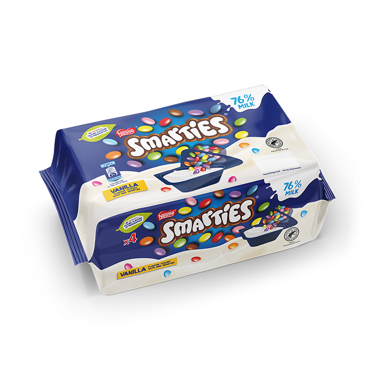 Smarties Vanilla Flavour Yogurt with Mini Smarties 4 x 107g - Mobile Image