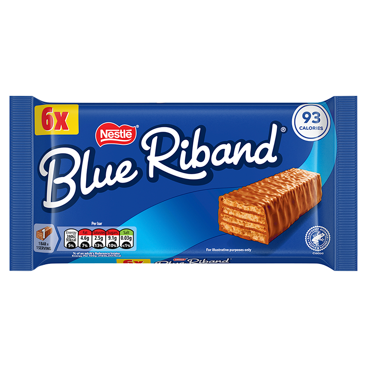 Blue Riband Wafer Biscuit 6 Pack Multipack 108g - Mobile Image