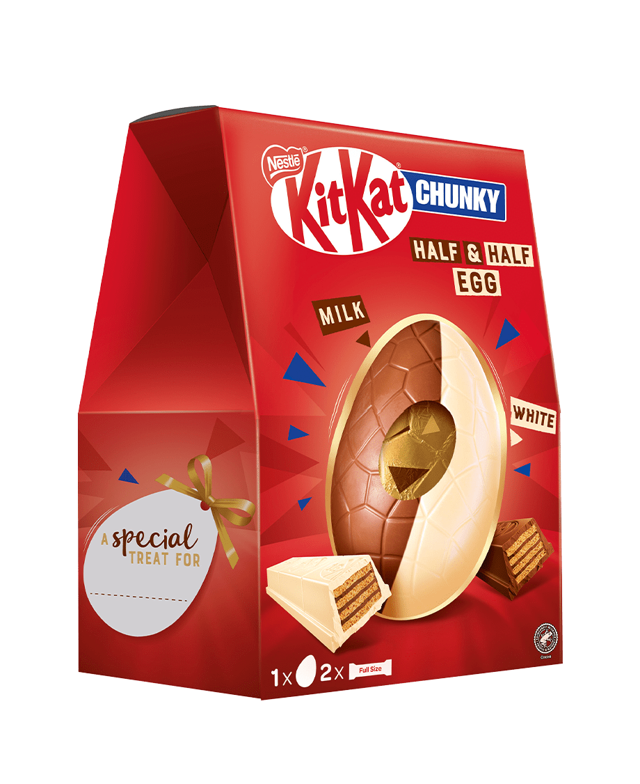 A KitKat Chunky Half and Half chocolate Egg from 2025