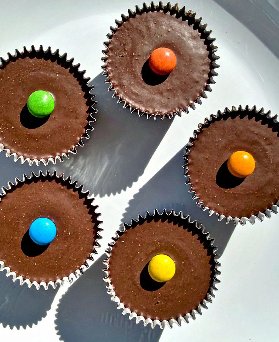 Cupcakes with a smartie on top each