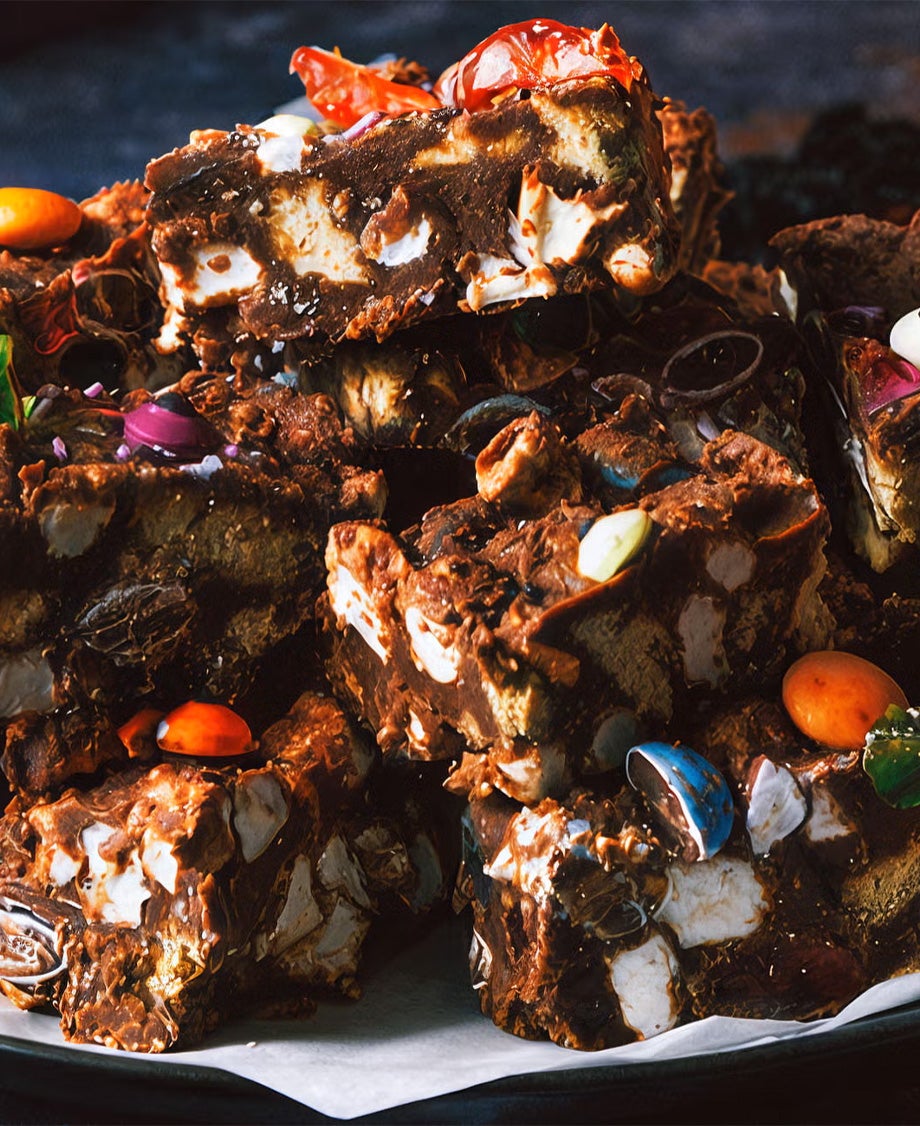 Rockyroad cake with smarties