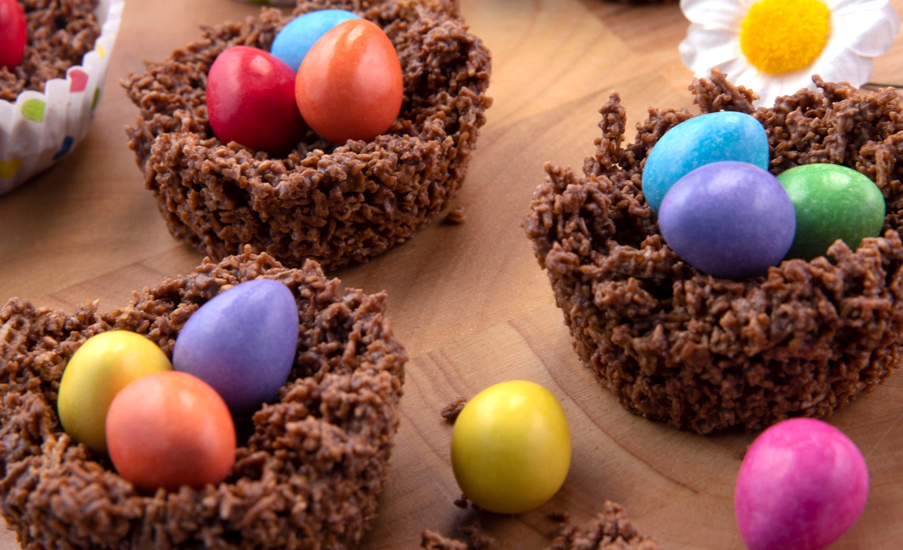  Kids Cornflake Nests with eggs on top