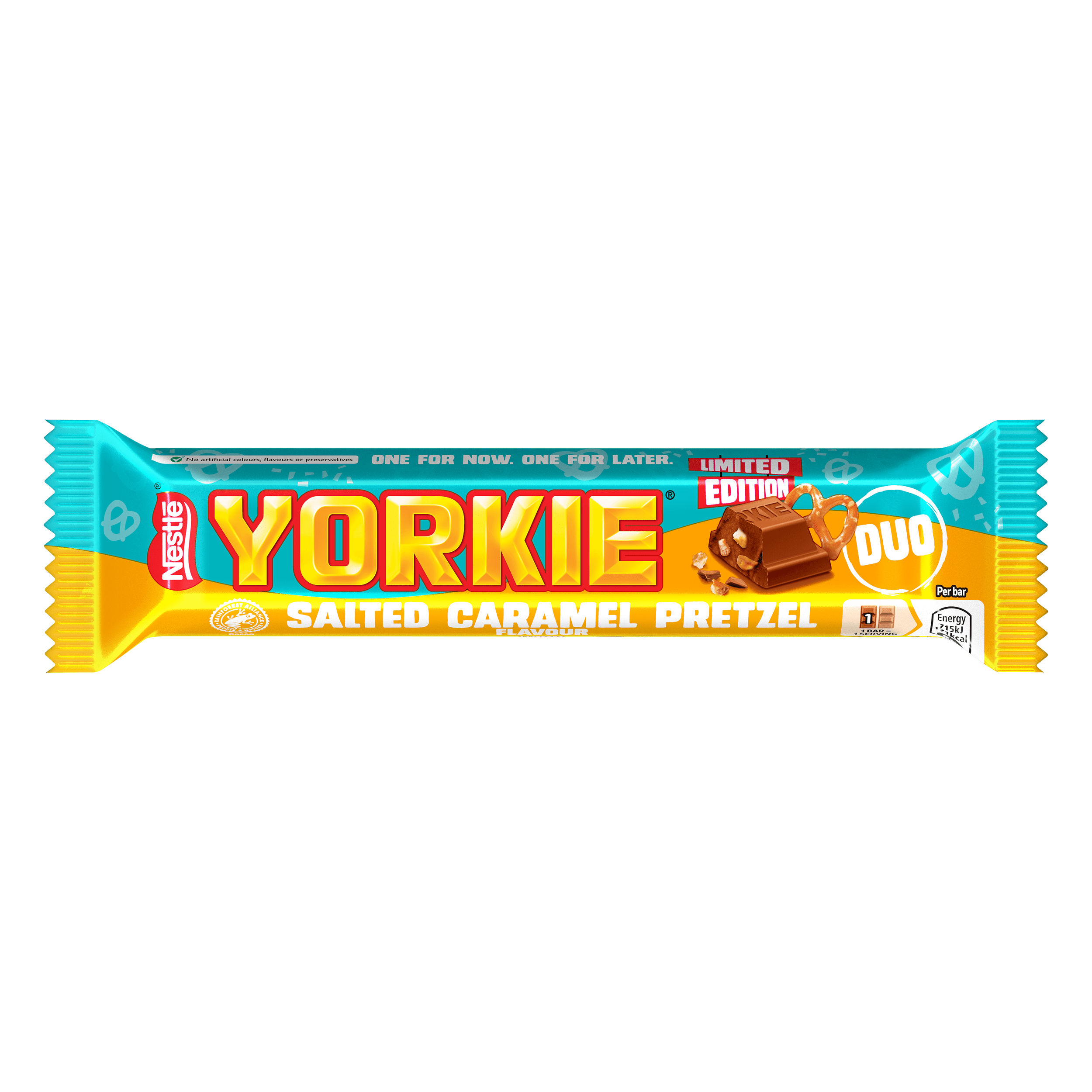 Yorkie Salted Caramel Pretzel Milk Chocolate DUO Bar 66g