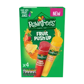 Rowntree's Fruit Push Up Strawberry & Tropical 4x90ml - Mobile